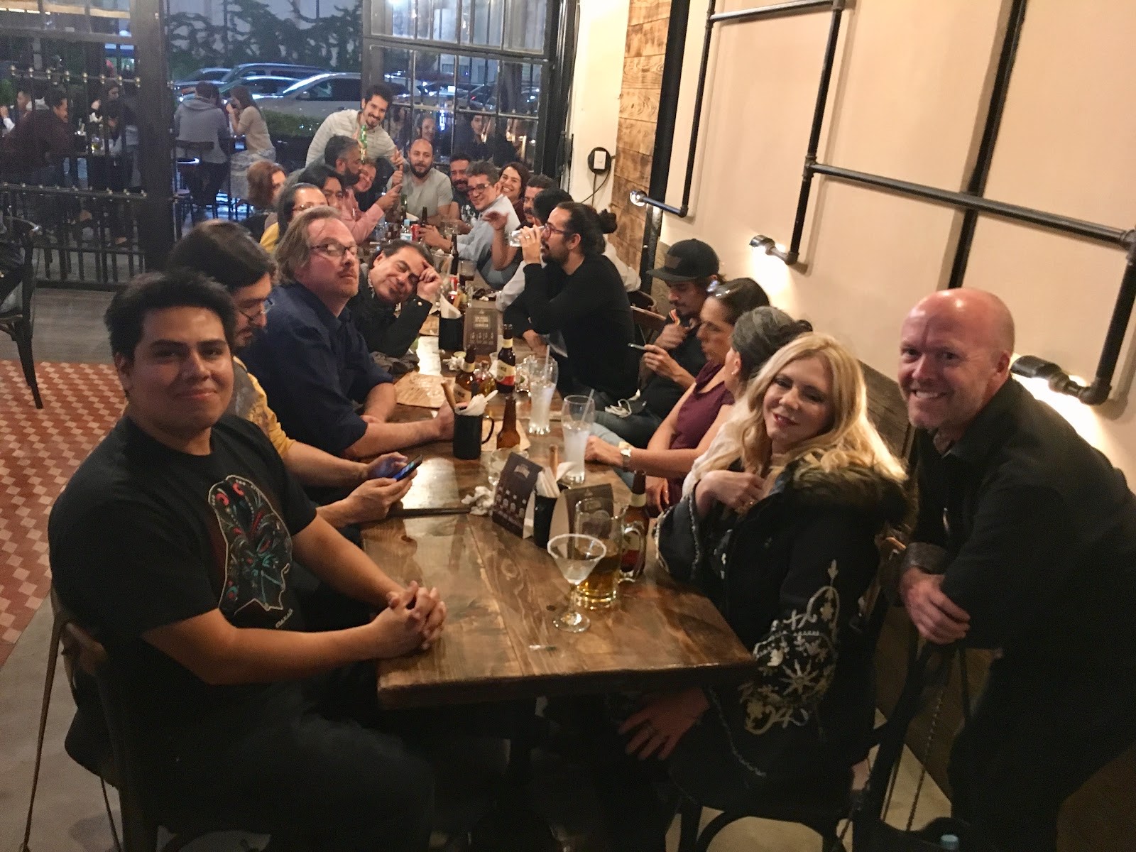 gathered at the bar