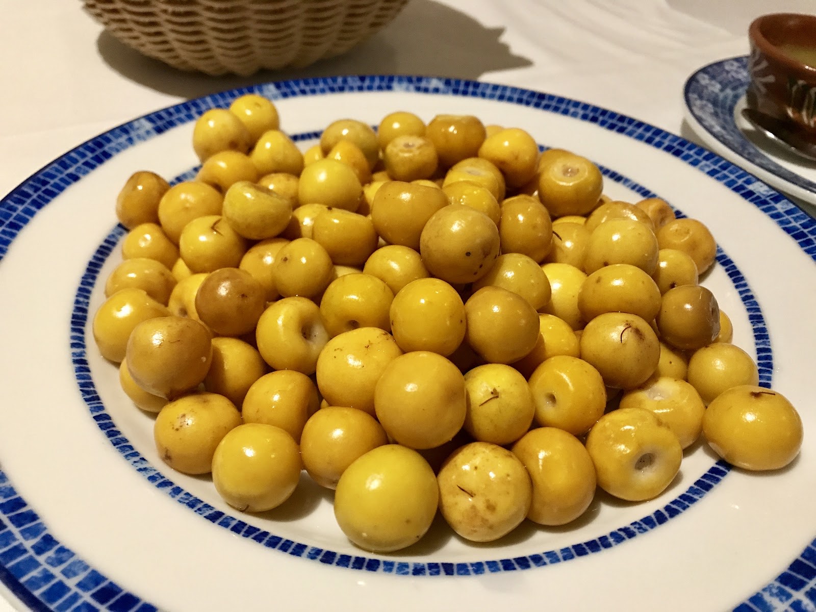 a plate of nanche fruit